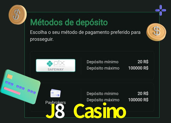 O cassino J8 Casino oferece uma grande variedade de métodos de pagamento